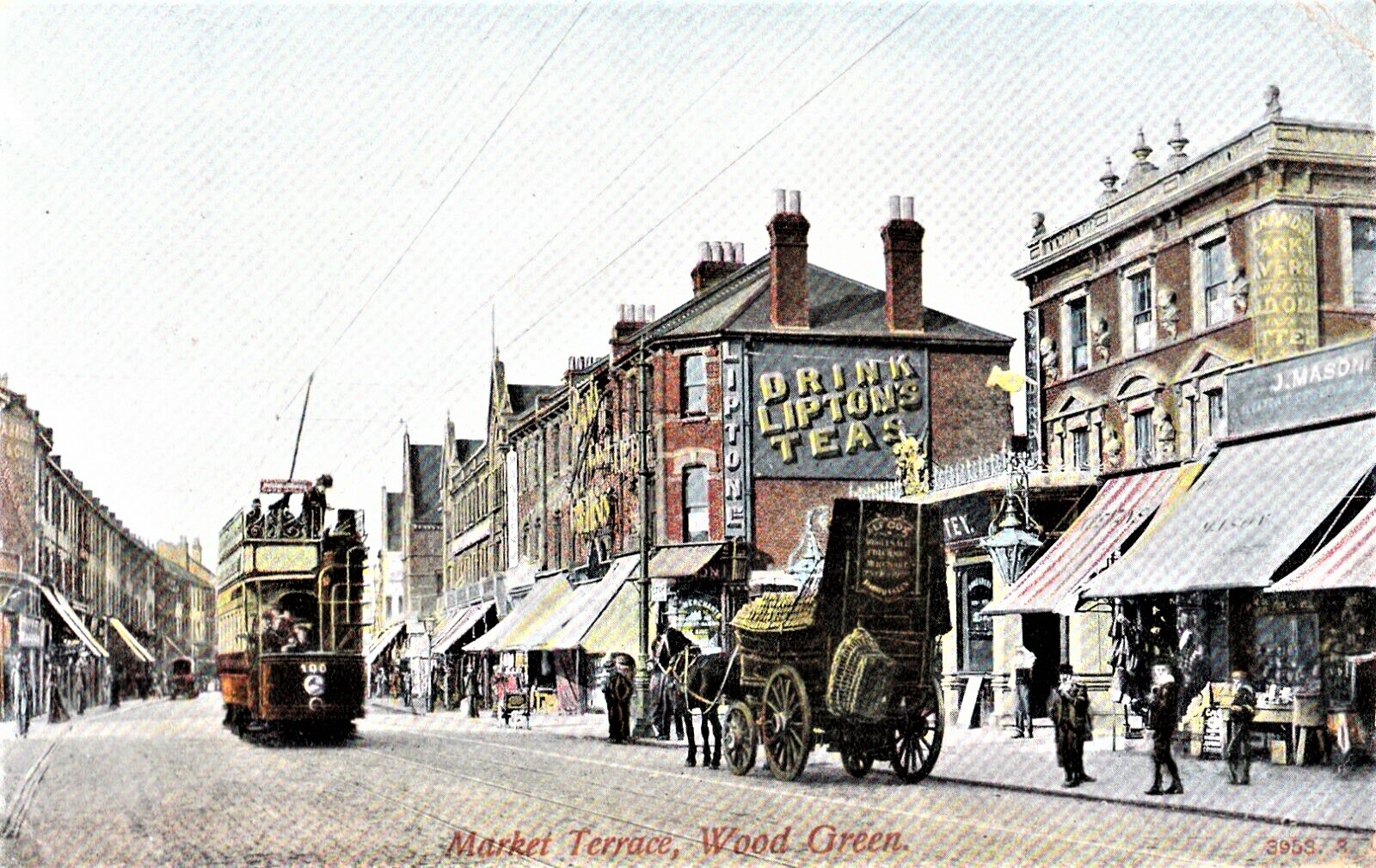 Postcard of Market Terrace, Wood Green, north London, 1909