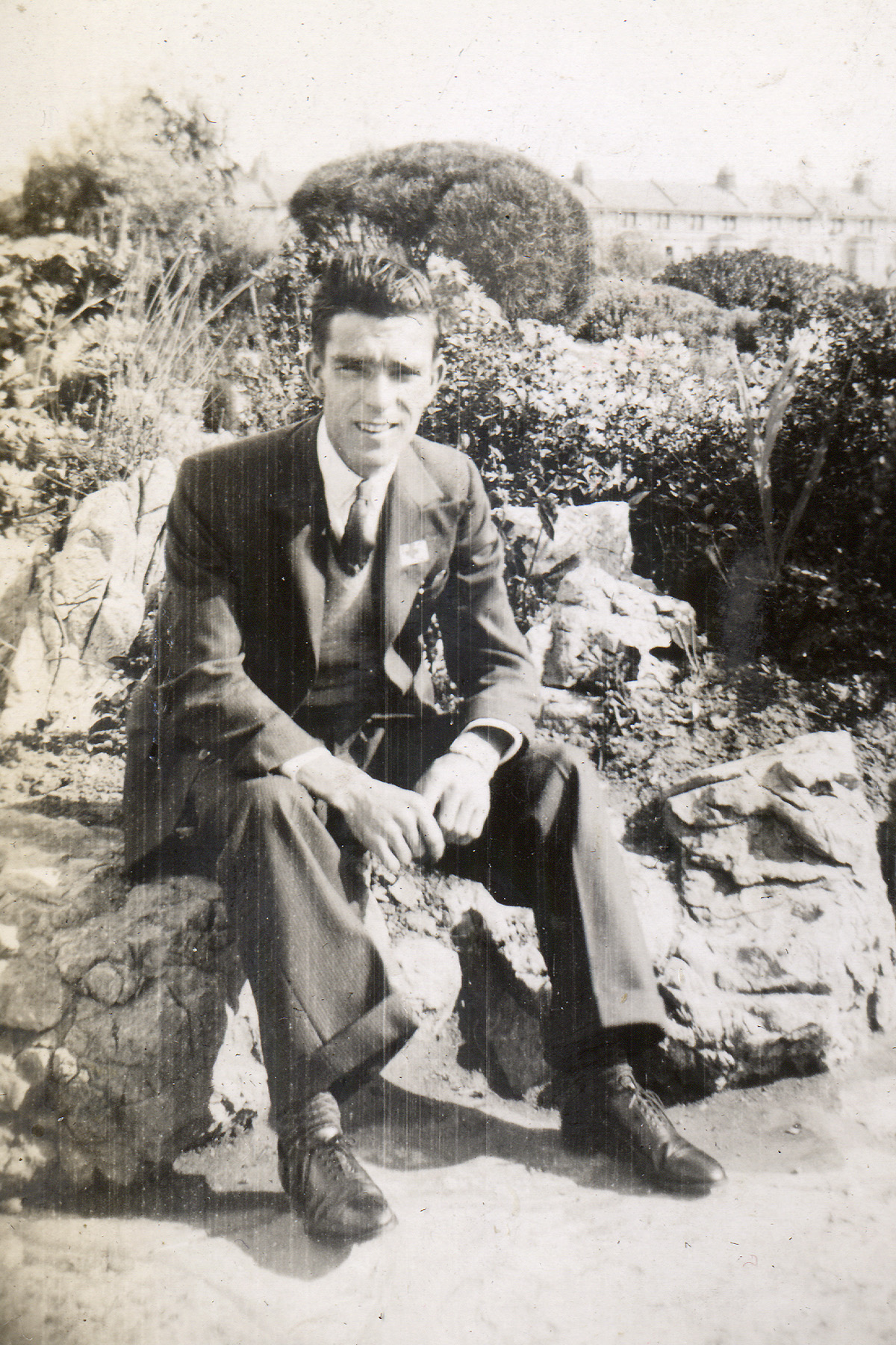 Frederick Drummond, young man in a garden, c.1930s